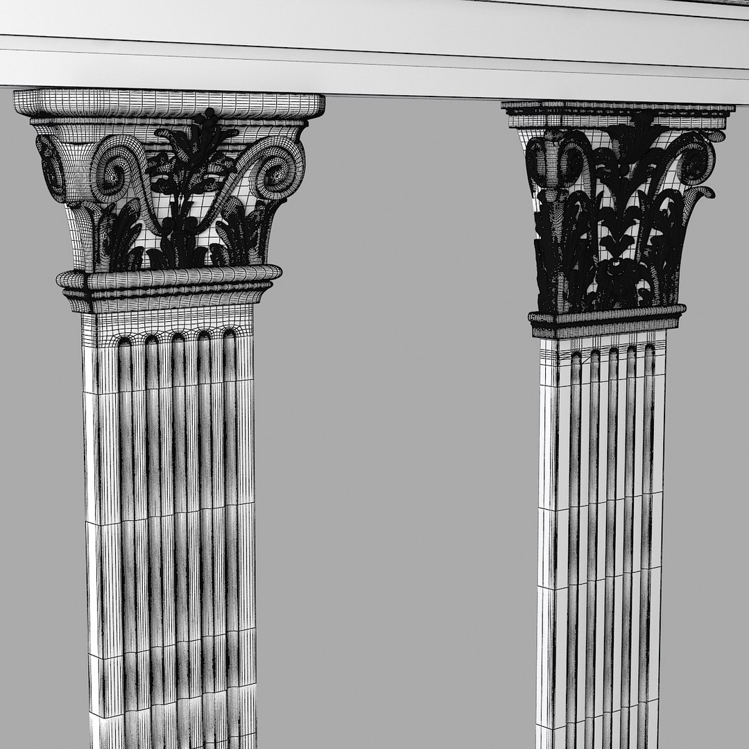 Fluted Pilaster Set 3d Max