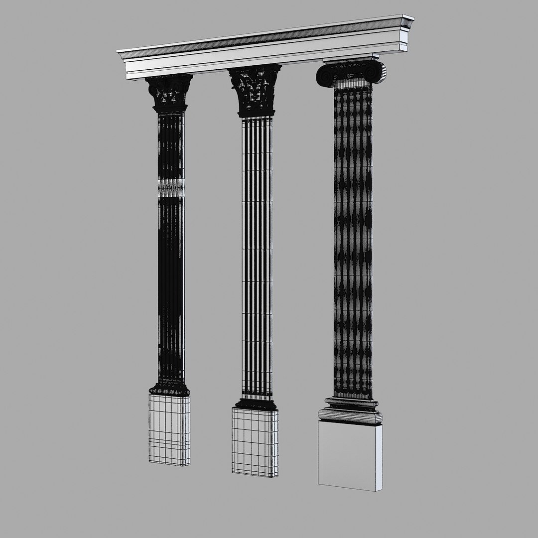 Fluted Pilaster Set 3d Max