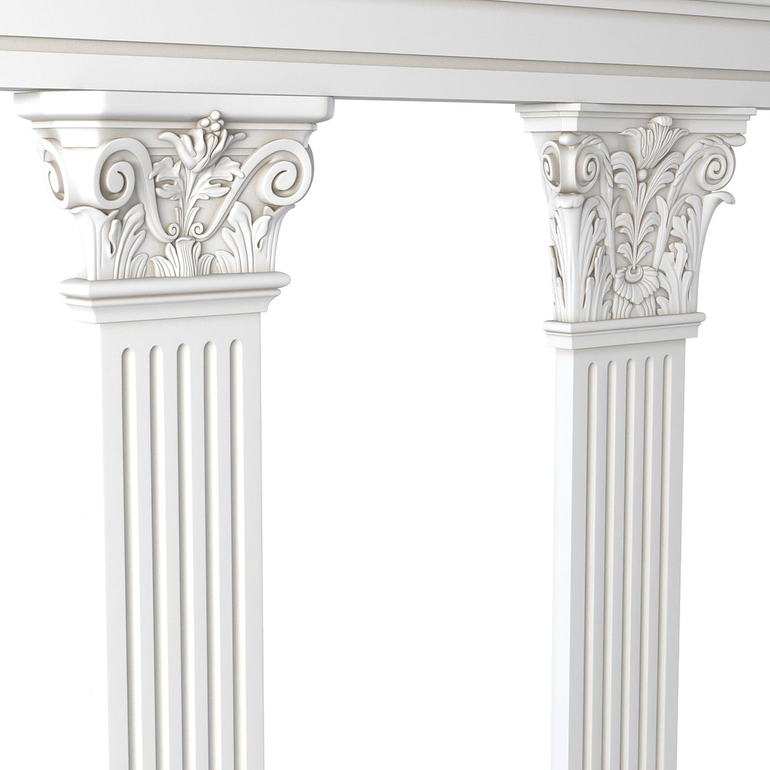 Fluted Pilaster Set 3d Max