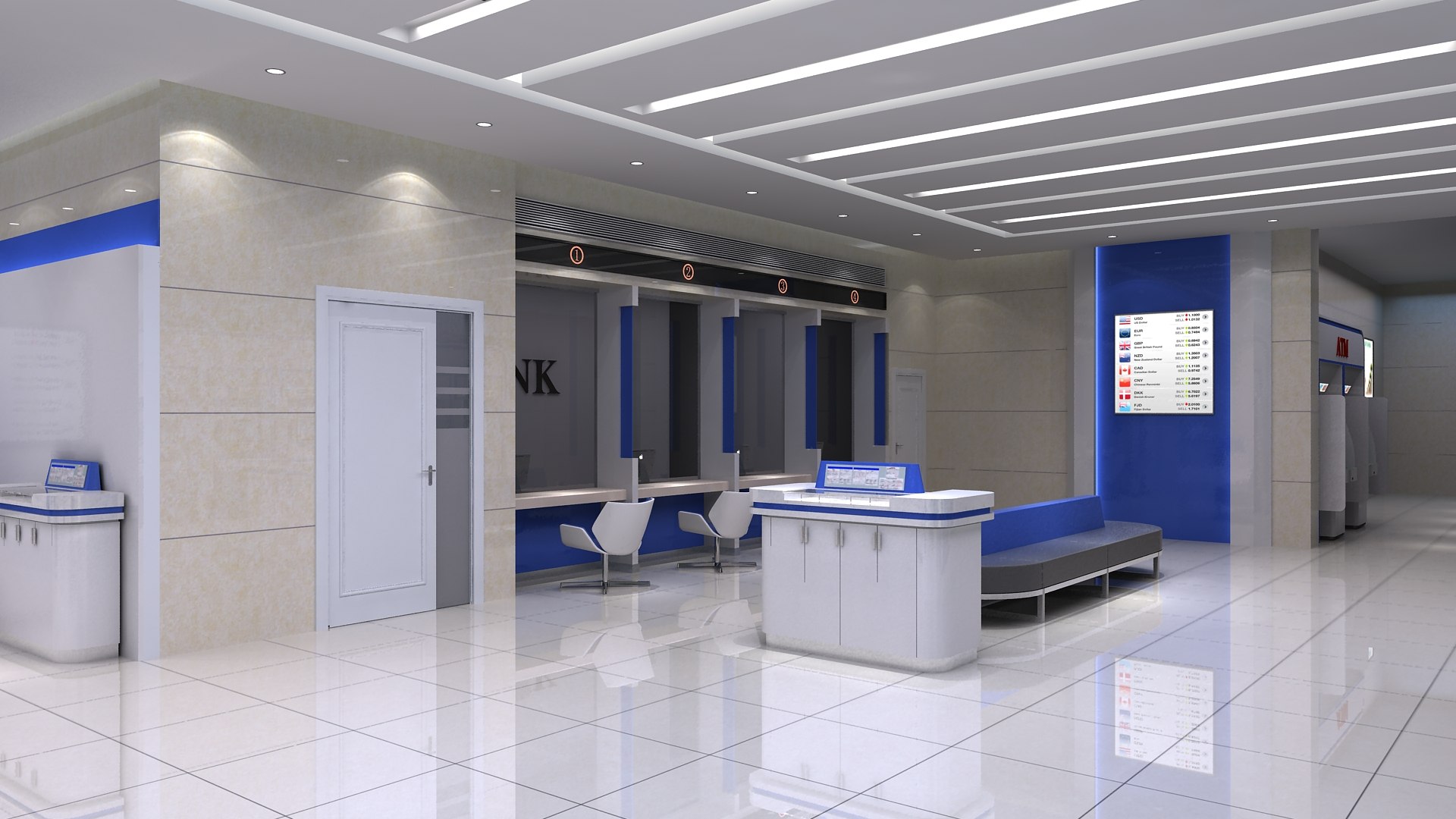 Bank Lobby Collection 01 3D Model - TurboSquid 2141182