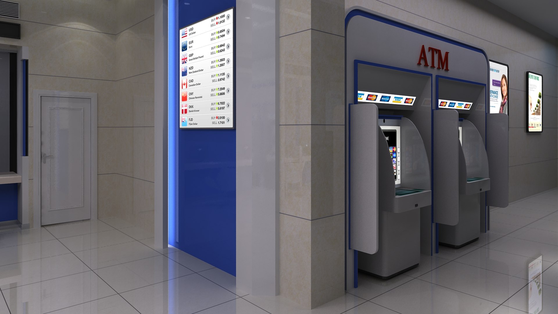 Bank Lobby Collection 01 3D Model - TurboSquid 2141182