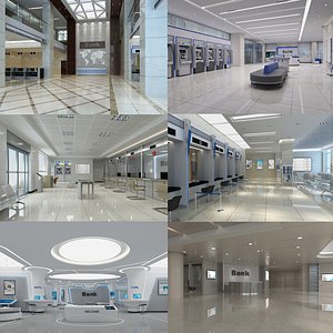 Bank lobby Collection 01 3D model