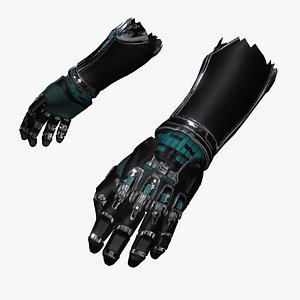 Sleek Bionic Hand Prosthetic Glove - Futuristic Cyborg Arm 3D model