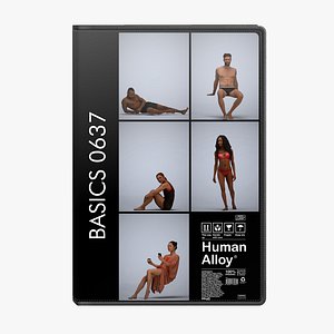 Basics0637 - A set containing 5 models of male and female adults sitting in sport attire standing at 3D model