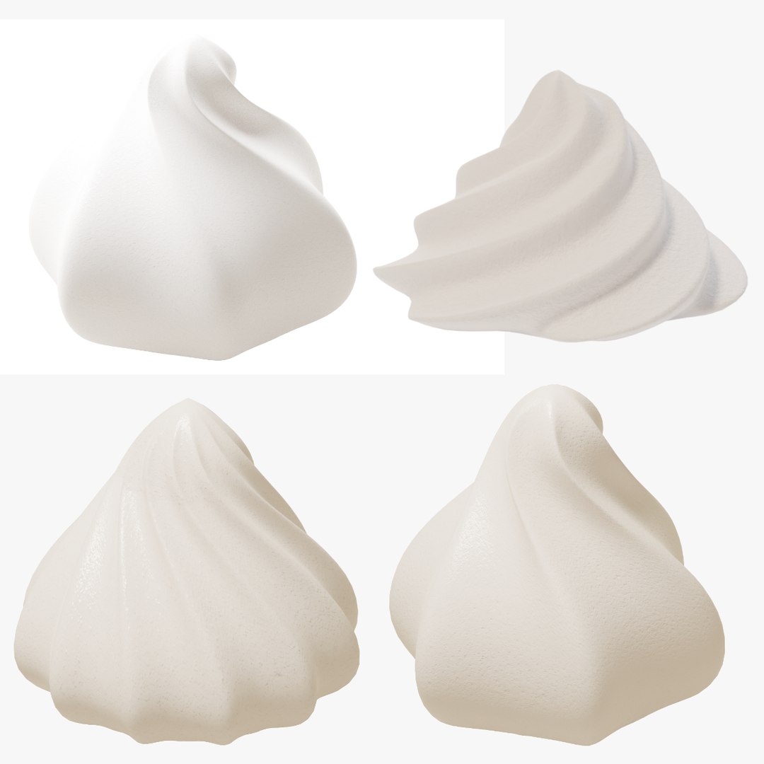 3D Whipped Cream Collection model TurboSquid 2153700