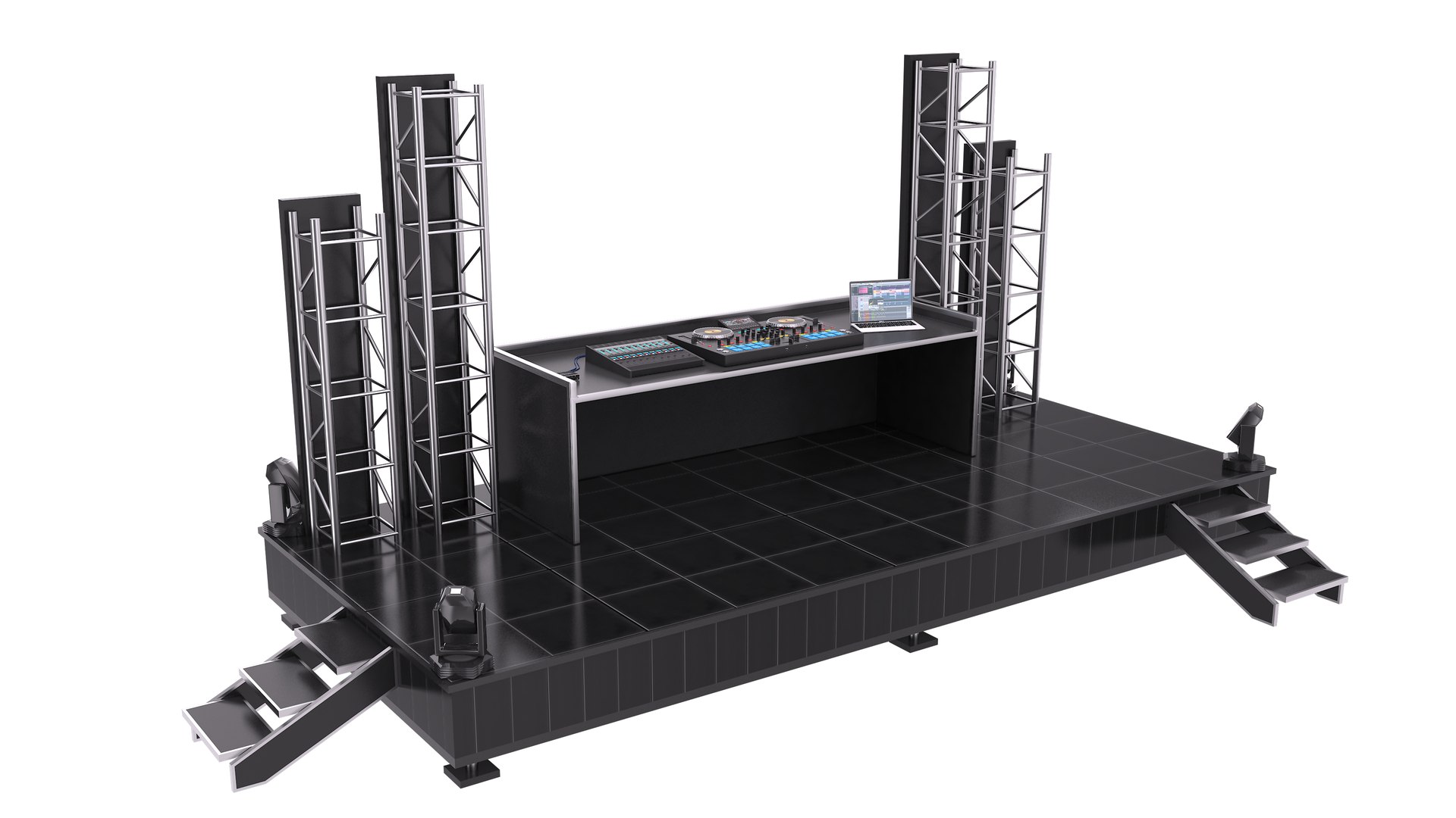 DJ Booth - Black 3D Model - TurboSquid 1910155