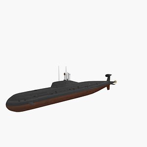 Low Poly Akula Class Attack Submarine