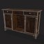 3D model Rustic Cabinet and Drawer