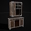 3D model Rustic Cabinet and Drawer
