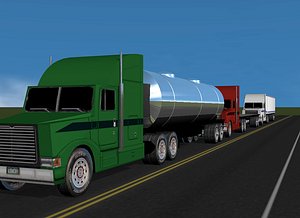 cinema4d semi truck trailer