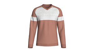 Men V-Neck Color Block Sweatshirt model