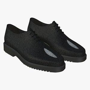 Stingray Leather Shoes Realistic Lace Up
