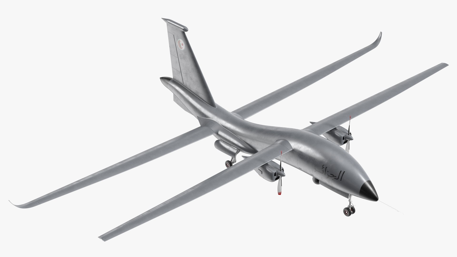 Yabhon United 40-UAV Grey Color Rigged for Cinema 4D 3D model preview