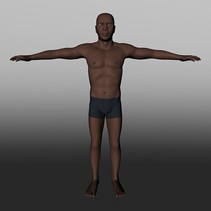 middle male black 3d model