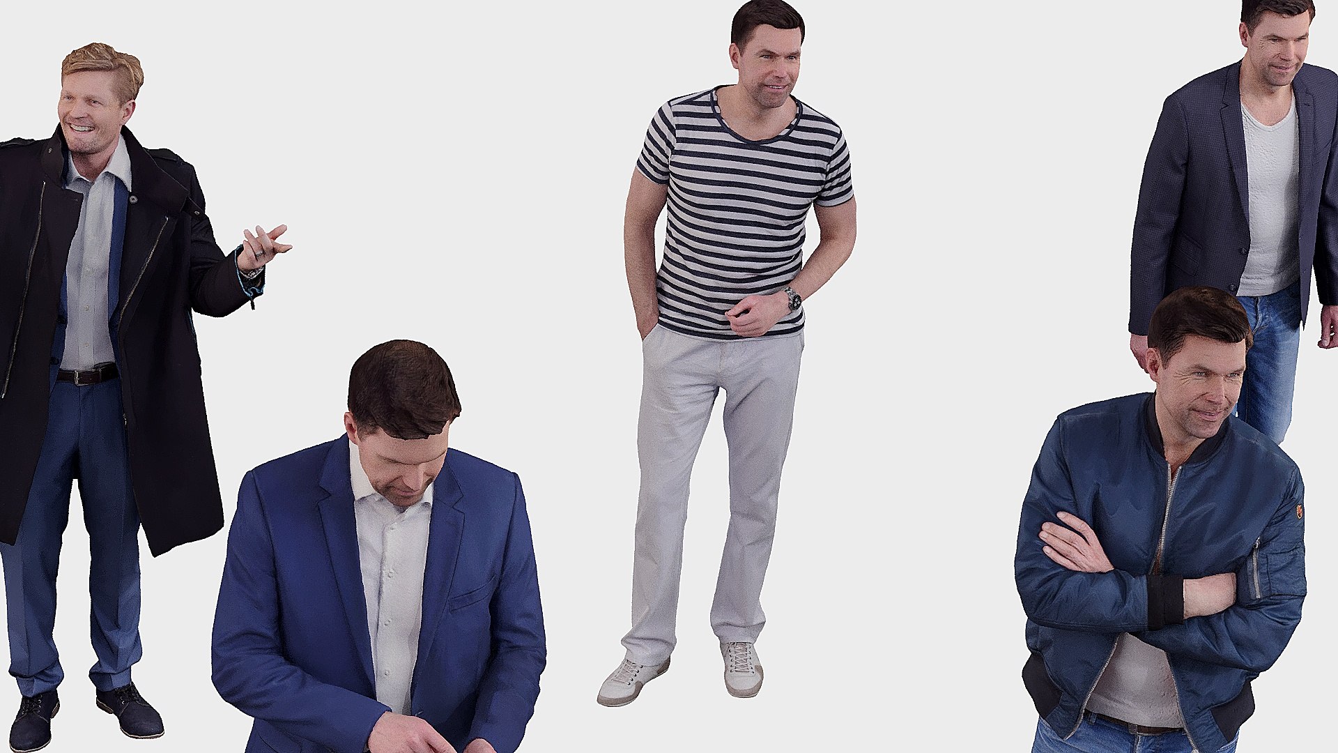 3D A Collection Of Random People In Various Poses 03 - TurboSquid 2402337