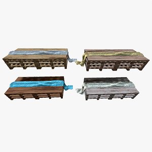 Pallet table with runner 3D model
