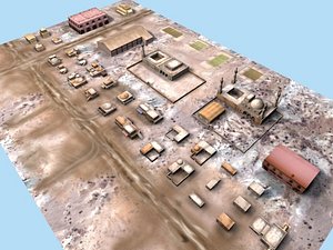 arab desert buildings 3d model
