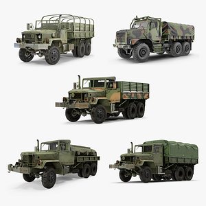3D army wwii rigged trucks