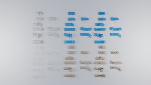 3D Tape Strips Low-poly