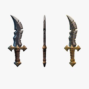 Stylized Orc Weapon - Fangblade Dagger low-poly 3d model