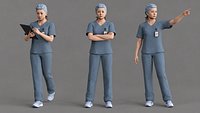 Female Nurse Character Rigged Game Ready