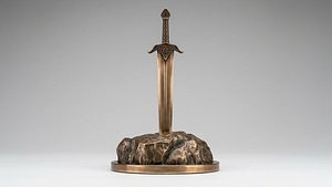 3D SWORD IN A ROCK MYTHICAL DECORATION model