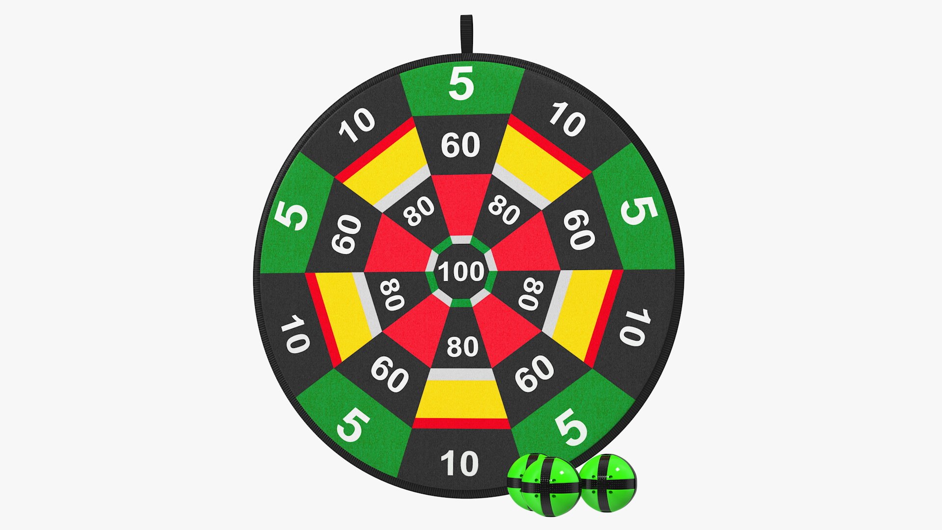 Velcro Dartboard Game Set 3D model preview