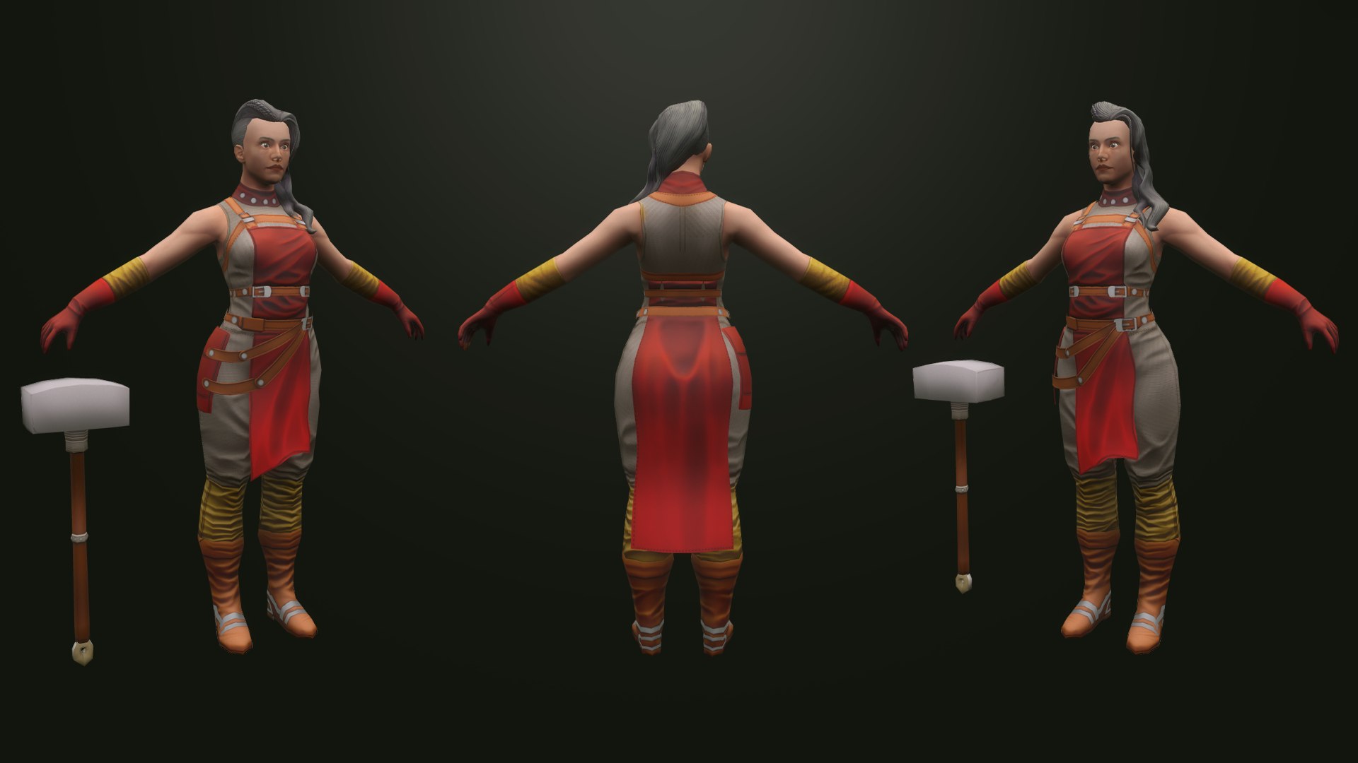 3D Female Game Character 2.7 - Low Poly - TurboSquid 2124260