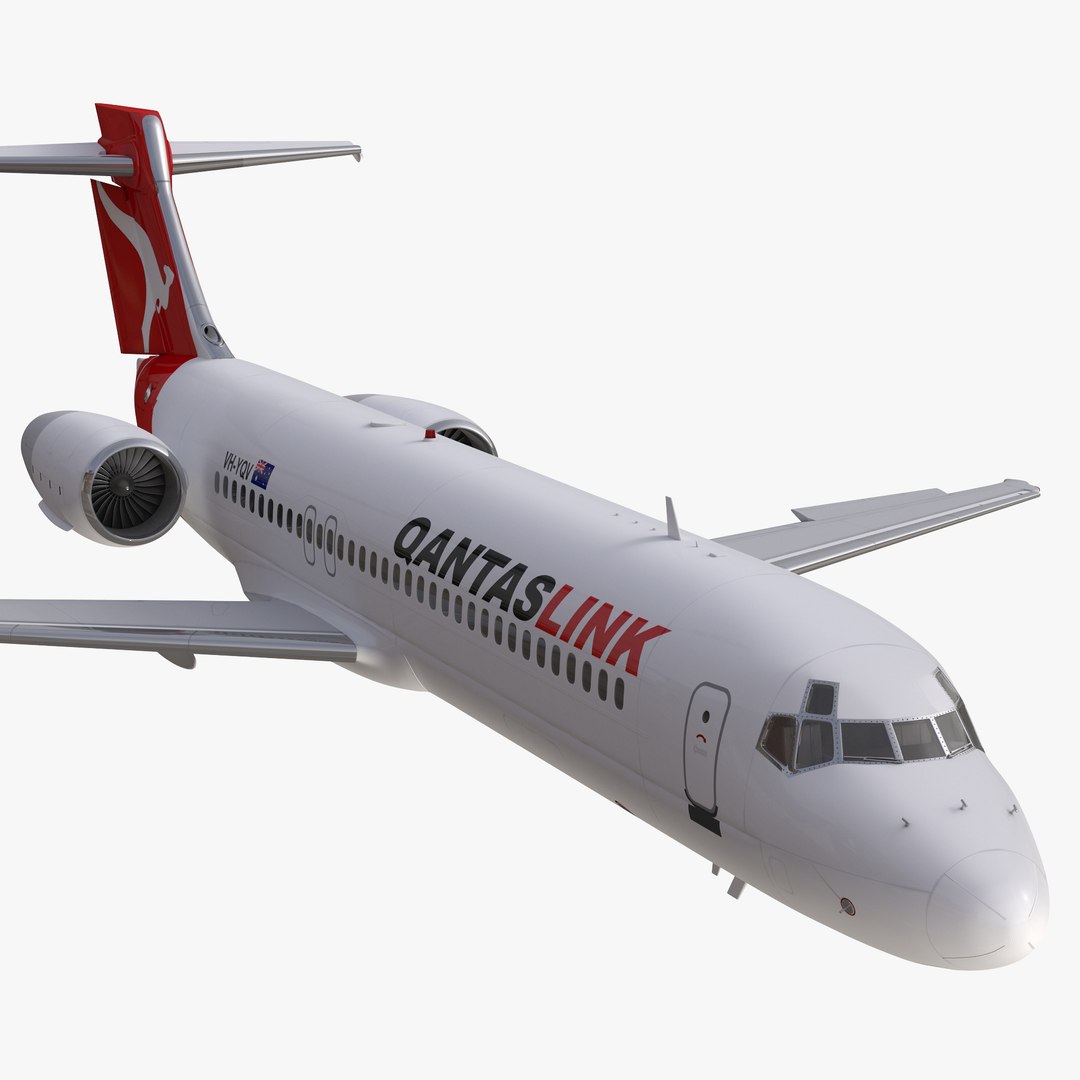 Boeing 717-200 Qantas Airways Rigged 3D model preview