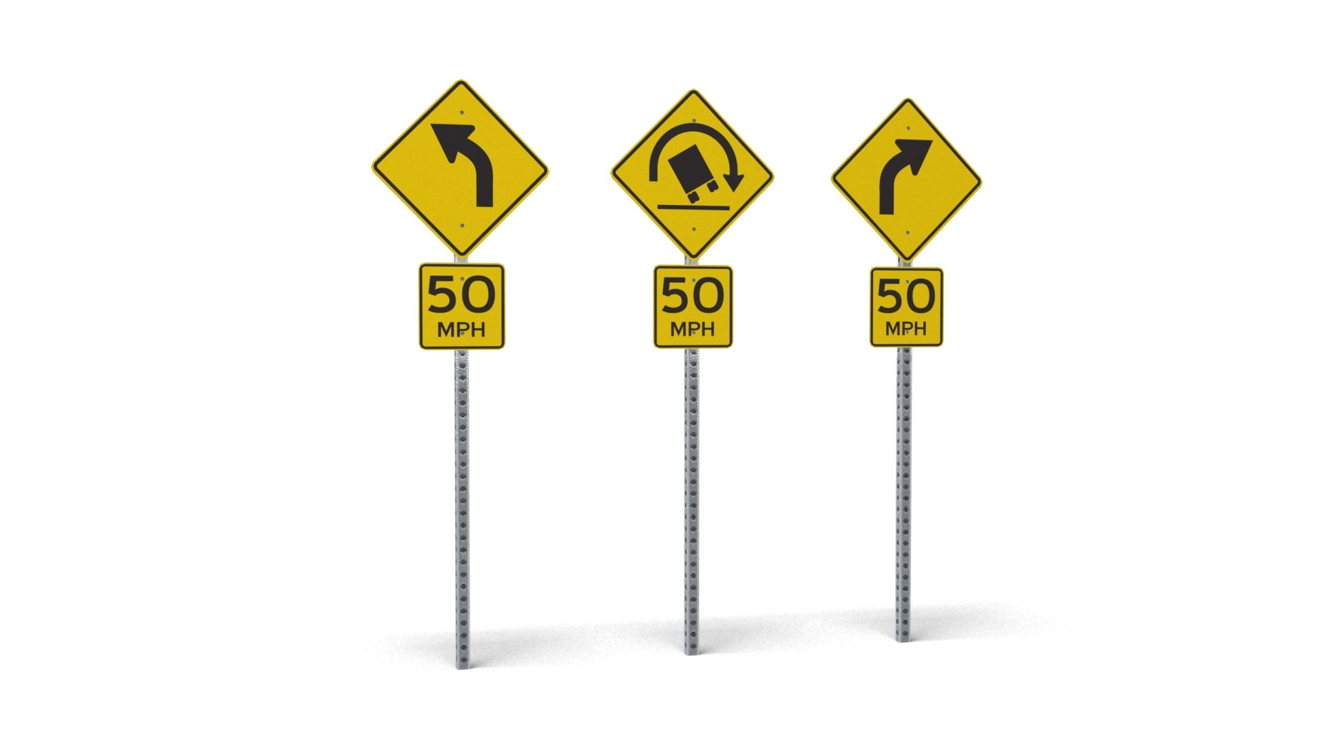 3D Signs Speed Limits Expressway Model - TurboSquid 2235868
