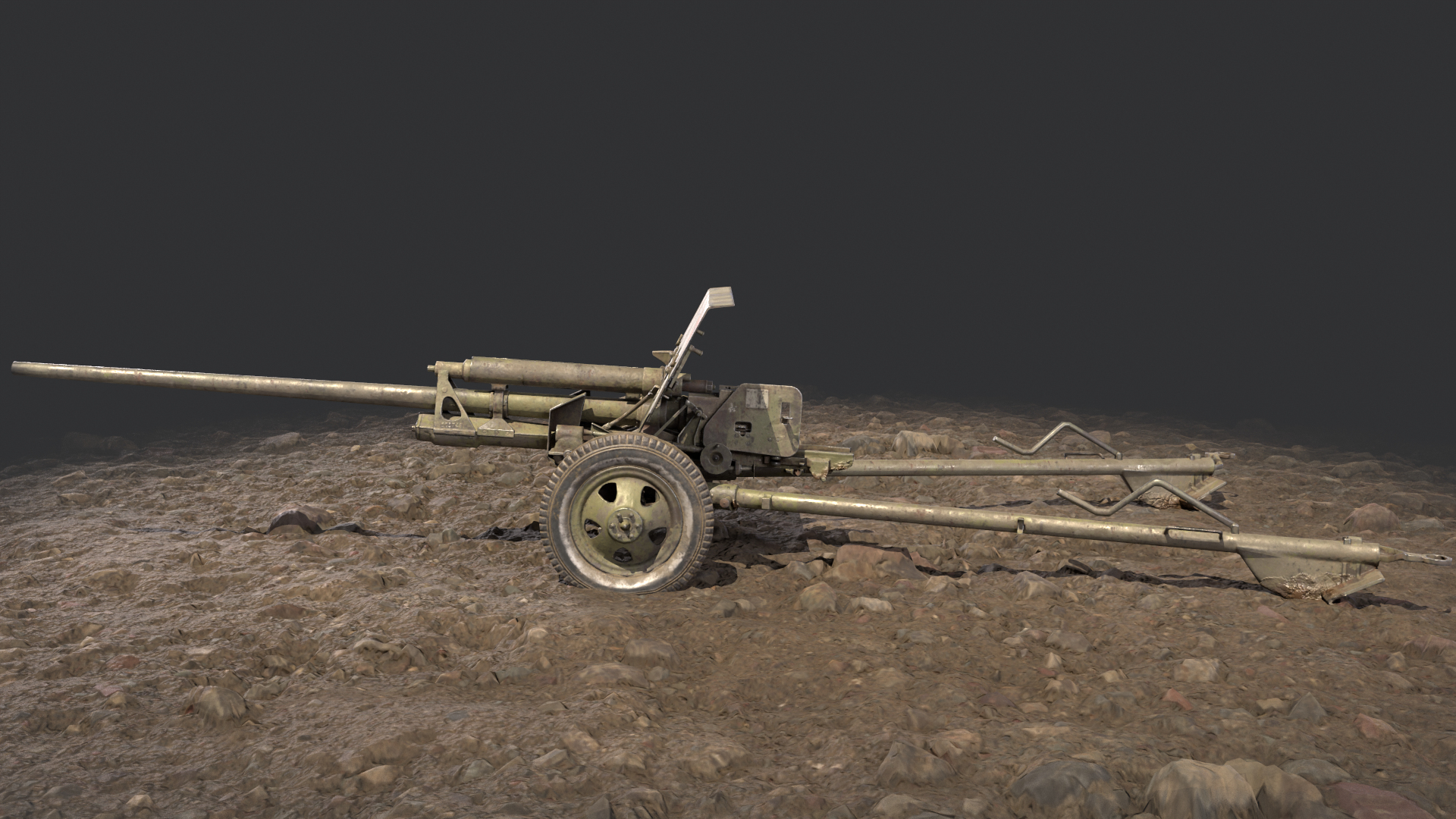 3D Model ZIS 2 Cannon USSR - TurboSquid 1751069