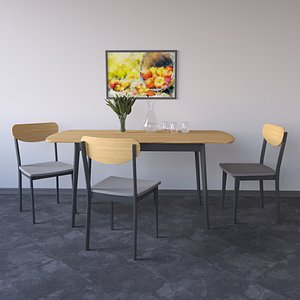 table chairs 3D model