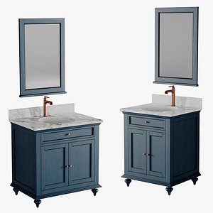Keller Double Vanity for Undermount Sinks - Vintage Navy Blue