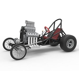 Vintage Front engine dragster Base Version 3 Scale 1 to 25 3D model