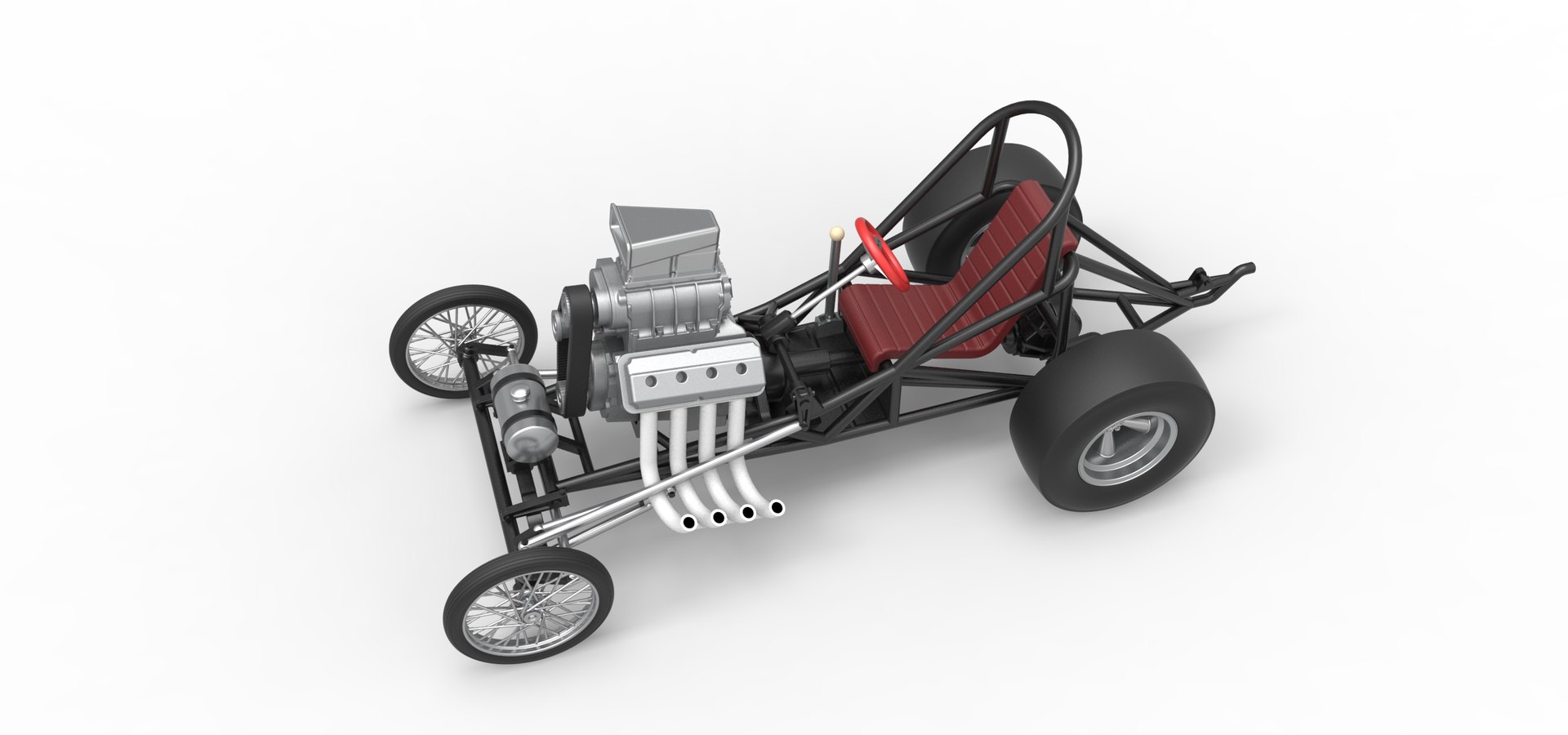 Vintage Front Engine Dragster Base Version 3 Scale 1 To 25 3D Model ...
