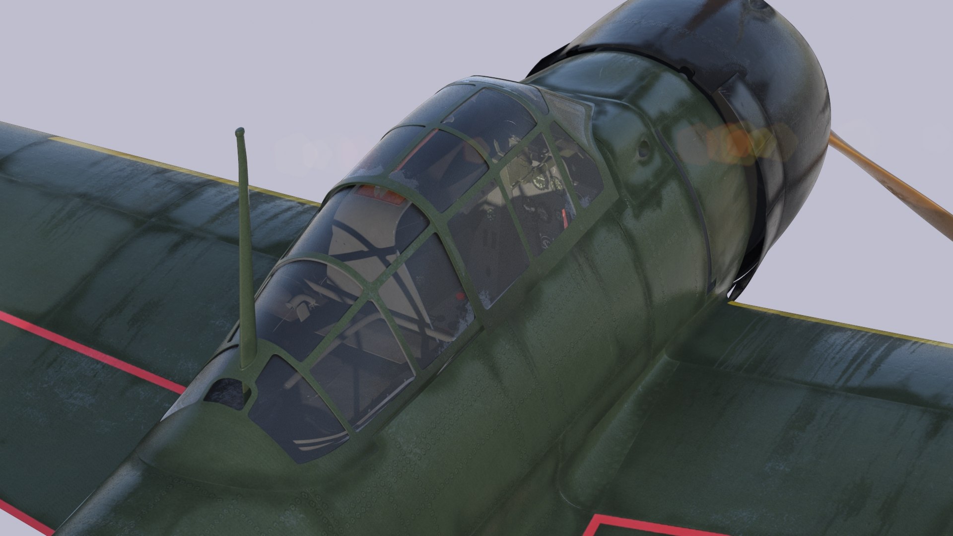 3d mitsubishi a6m2 type 22 model