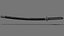 PBR Katana Japanese Sword Black Ver .1