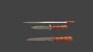 3D india knife collection