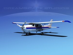 cockpit cessna 210 centurion 3d 3ds