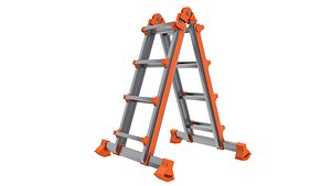 Multifunctional Aluminium Ladder 3D