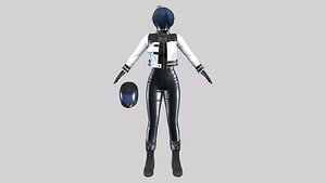 Sci-fi Female Rider Outfit 3D model