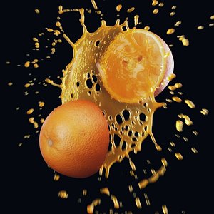 1 splash orange 3D model
