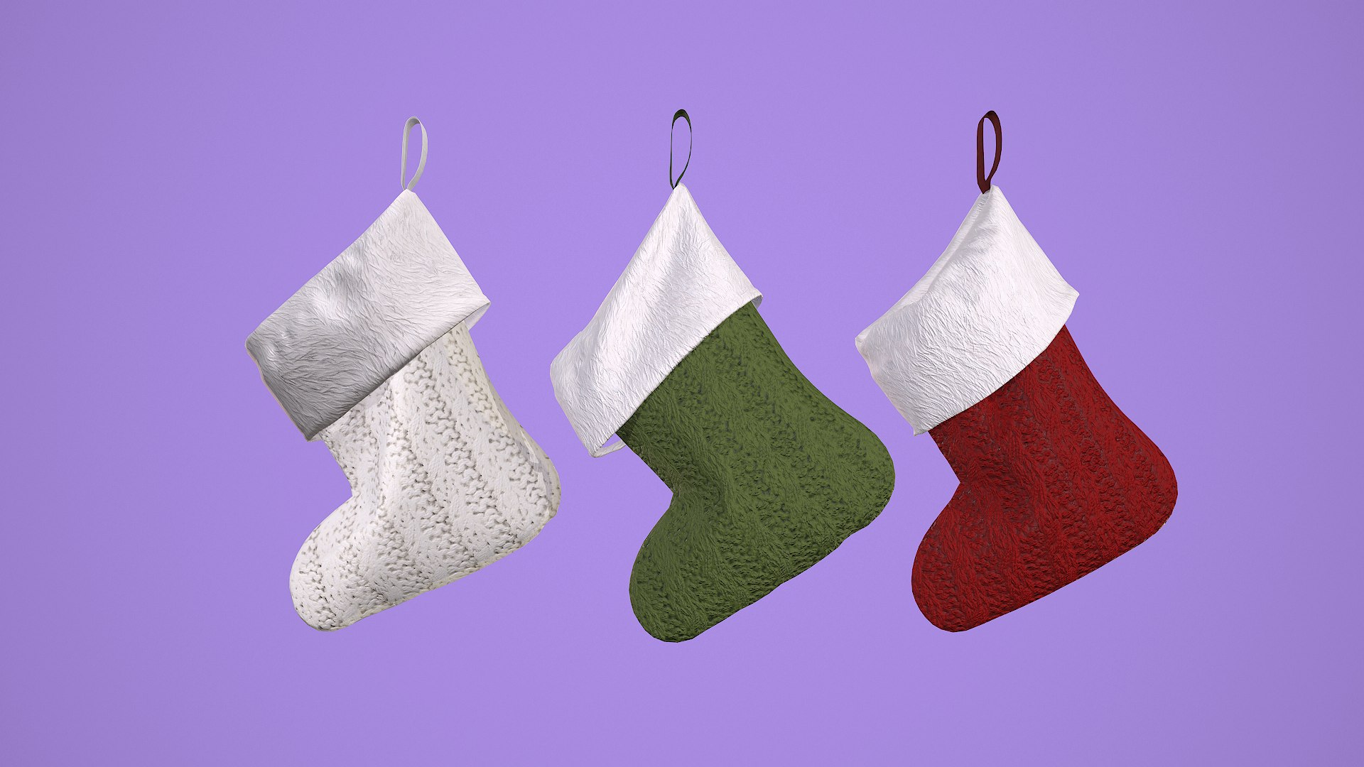 3D model Christmas Socks 3 styles wrinkle and 9 texture https://p.turbosquid.com/ts-thumb/Yj/xOP2lK/r8/tbrender_011/png/1704452489/1920x1080/fit_q87/5cb265e4504cd9e400fcabb668cdae951e9c5486/tbrender_011.jpg