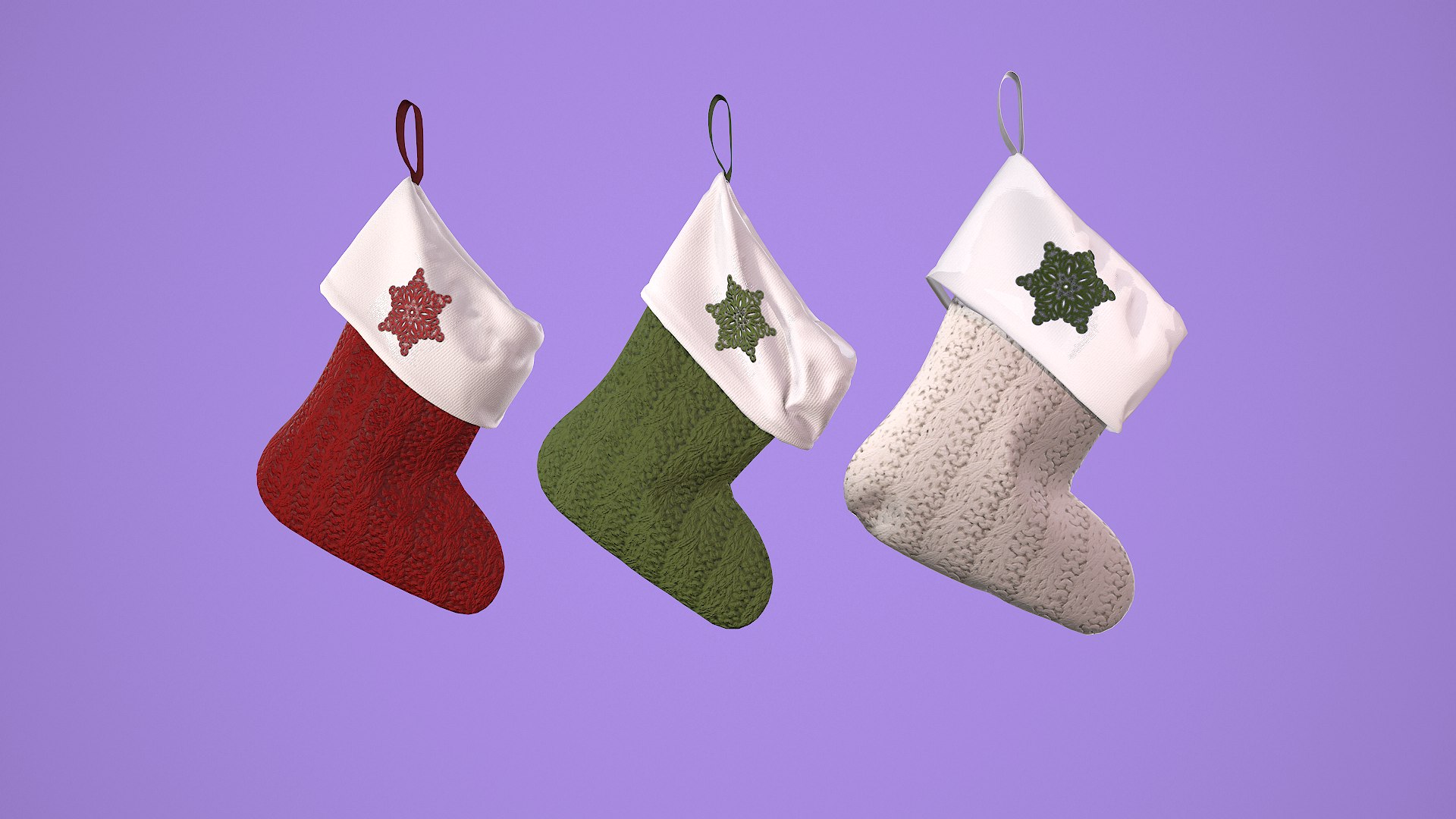 3D model Christmas Socks 3 styles wrinkle and 9 texture https://p.turbosquid.com/ts-thumb/Yj/xOP2lK/s7/tbrender_001/png/1704452483/1920x1080/fit_q87/e8cb5edf74a9960e38ed1630fc12997e0474efa5/tbrender_001.jpg