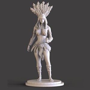 3D aztec women model
