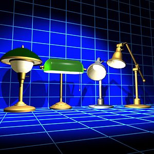 3d model desk lamp 01 globe