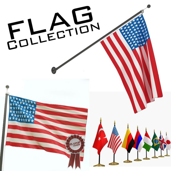 flag wall table 3D model