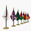 flag wall table 3D model