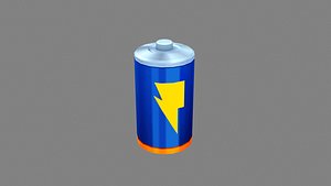 Cartoon battery Low-poly 3D model 3D model