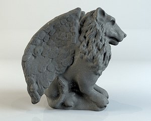 3d stone gargoyle lion